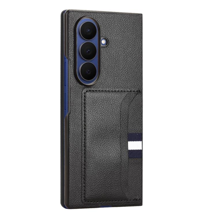 For Samsung Galaxy Z Fold7 5G Litchi Texture Card Slots Back Cover Phone Case