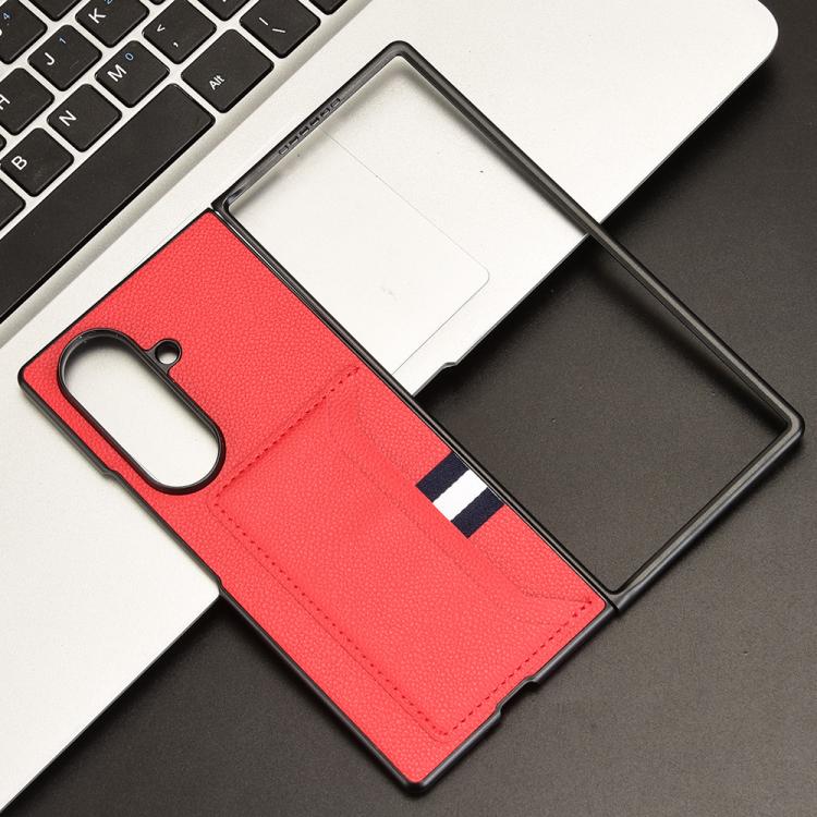For Samsung Galaxy Z Fold7 5G Litchi Texture Card Slots Back Cover Phone Case