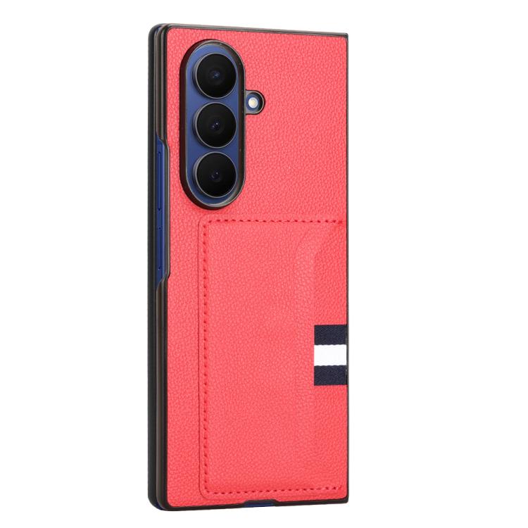 For Samsung Galaxy Z Fold7 5G Litchi Texture Card Slots Back Cover Phone Case