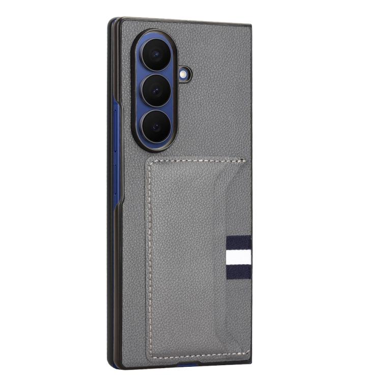 For Samsung Galaxy Z Fold7 5G Litchi Texture Card Slots Back Cover Phone Case