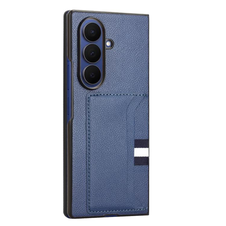 For Samsung Galaxy Z Fold7 5G Litchi Texture Card Slots Back Cover Phone Case