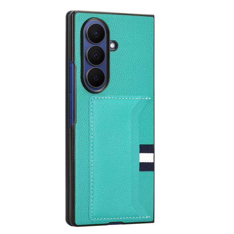 For Samsung Galaxy Z Fold7 5G Litchi Texture Card Slots Back Cover Phone Case