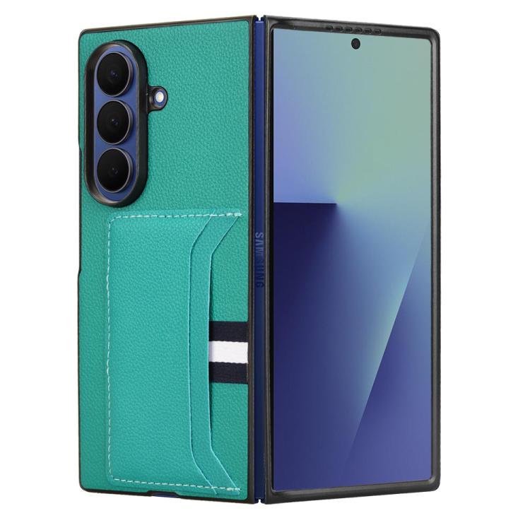 For Samsung Galaxy Z Fold7 5G Litchi Texture Card Slots Back Cover Phone Case