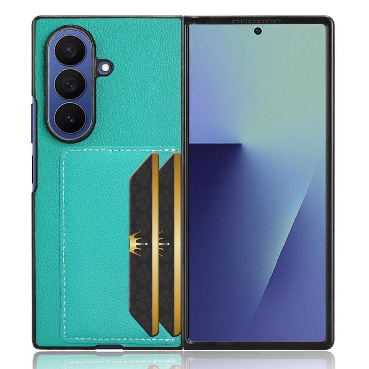 For Samsung Galaxy Z Fold7 5G Litchi Texture Card Slots Back Cover Phone Case