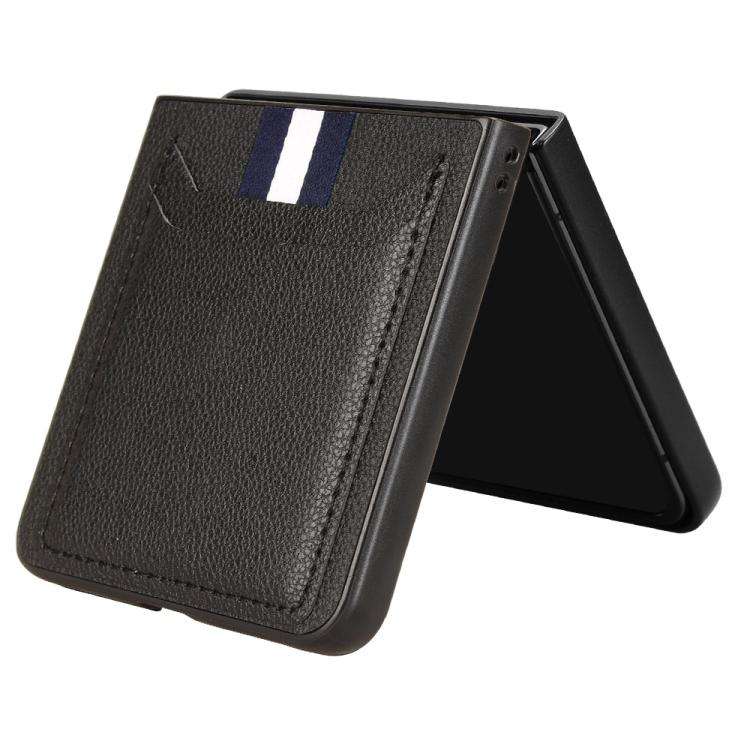 For Samsung Galaxy Z Flip7 5G Litchi Texture Card Slots Back Cover Phone Case