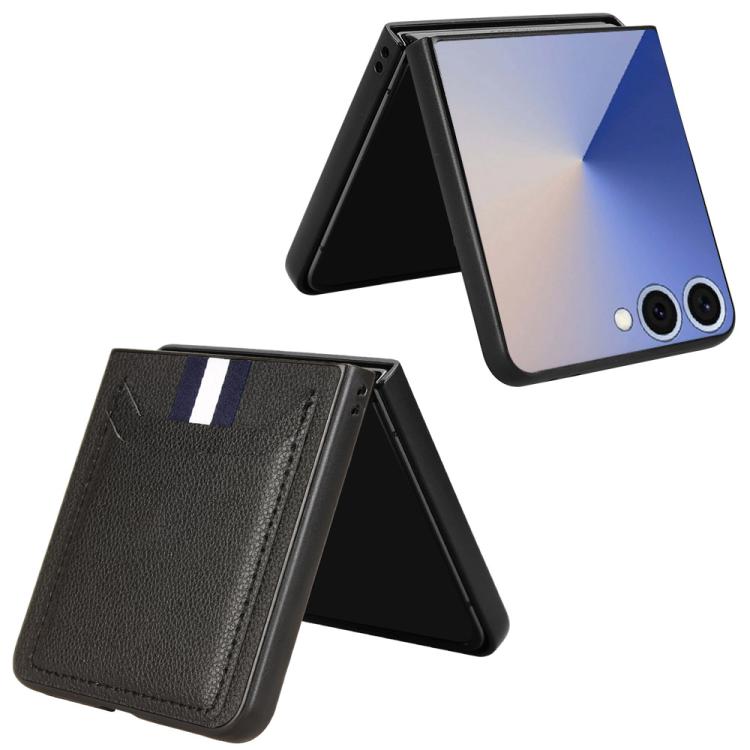For Samsung Galaxy Z Flip7 5G Litchi Texture Card Slots Back Cover Phone Case
