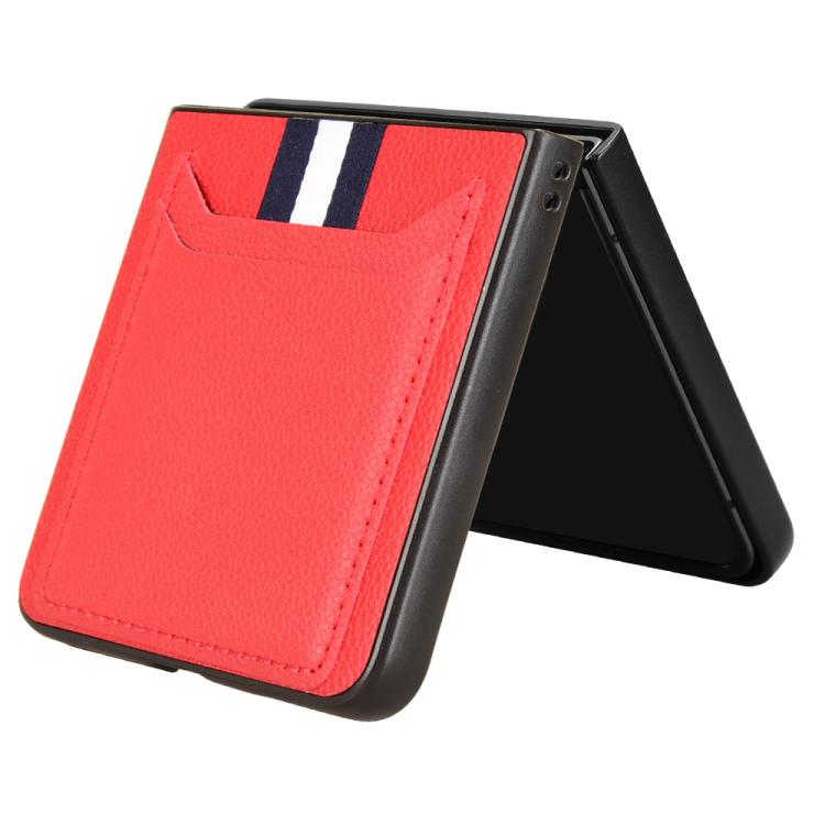For Samsung Galaxy Z Flip7 5G Litchi Texture Card Slots Back Cover Phone Case