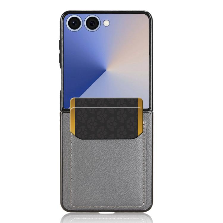 For Samsung Galaxy Z Flip7 5G Litchi Texture Card Slots Back Cover Phone Case
