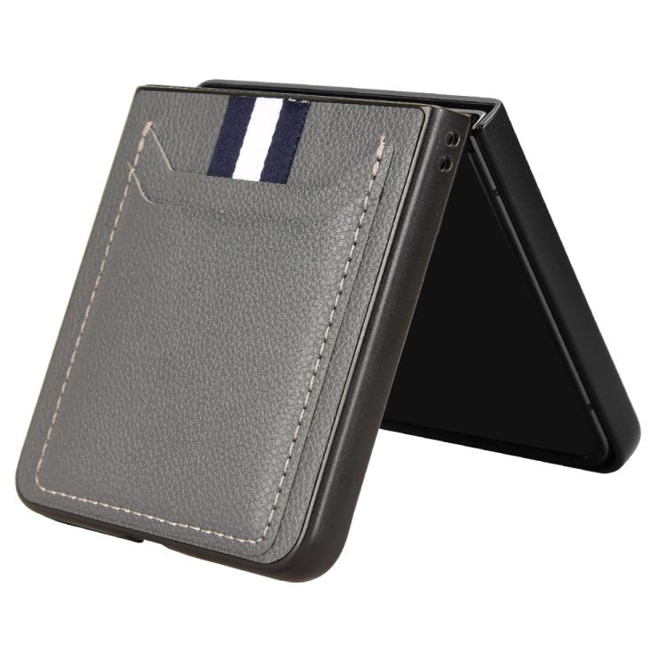 For Samsung Galaxy Z Flip7 5G Litchi Texture Card Slots Back Cover Phone Case