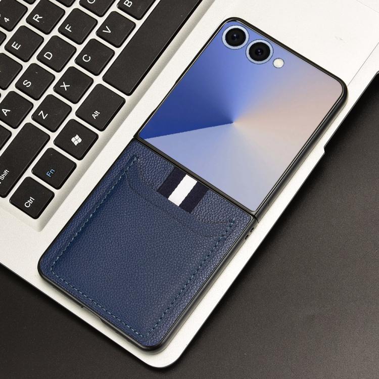 For Samsung Galaxy Z Flip7 5G Litchi Texture Card Slots Back Cover Phone Case