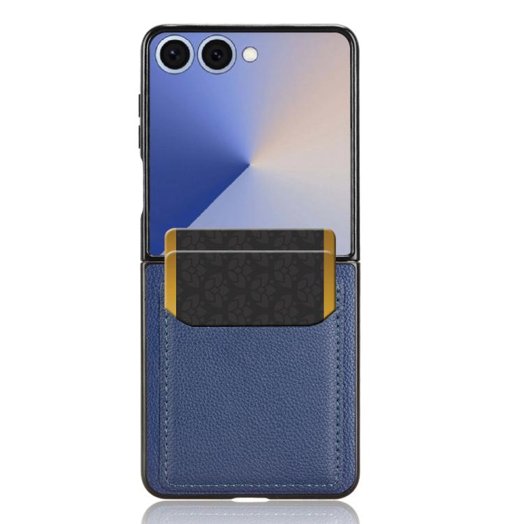 For Samsung Galaxy Z Flip7 5G Litchi Texture Card Slots Back Cover Phone Case