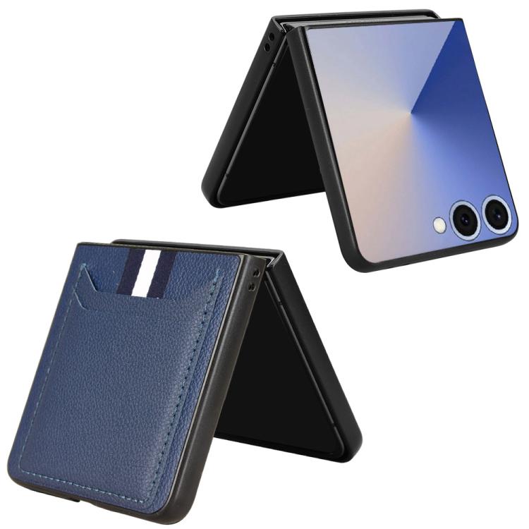 For Samsung Galaxy Z Flip7 5G Litchi Texture Card Slots Back Cover Phone Case