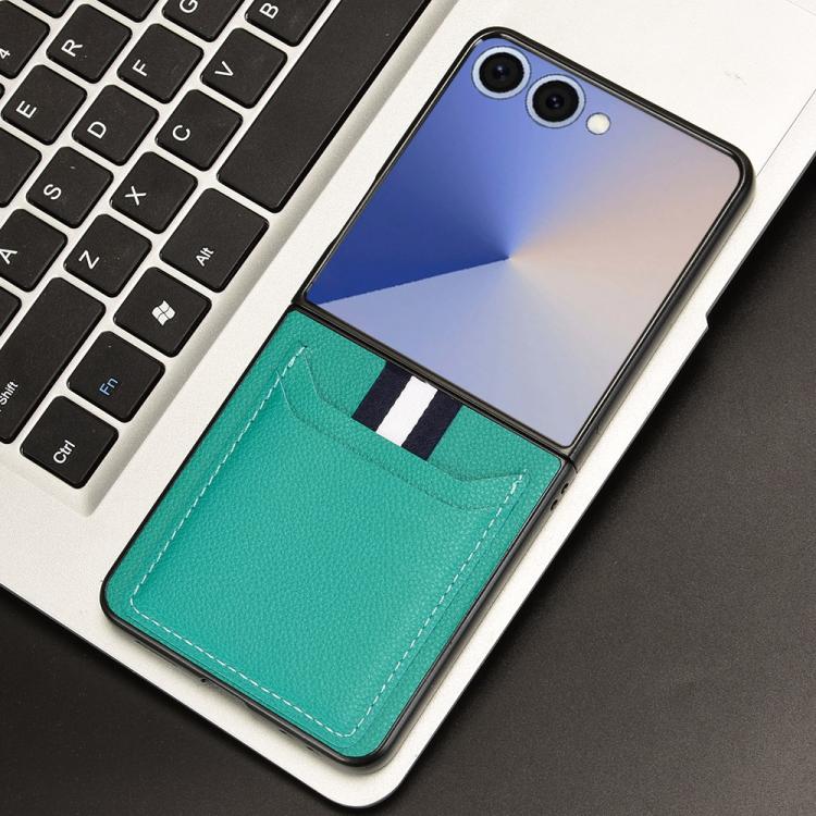 For Samsung Galaxy Z Flip7 5G Litchi Texture Card Slots Back Cover Phone Case