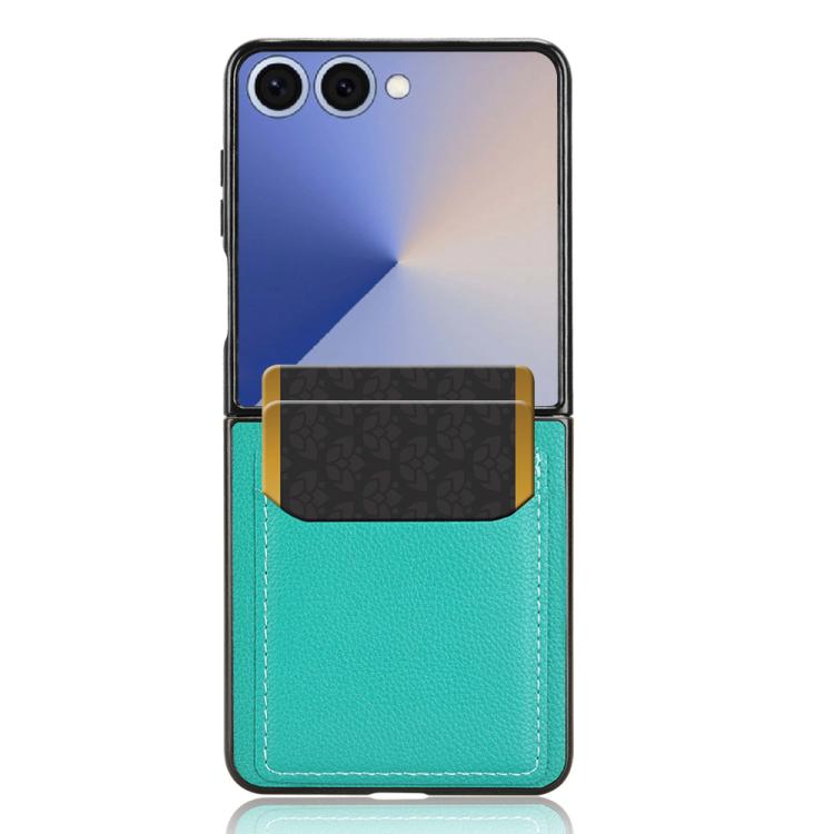 For Samsung Galaxy Z Flip7 5G Litchi Texture Card Slots Back Cover Phone Case
