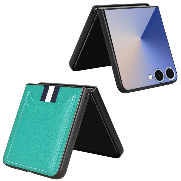 For Samsung Galaxy Z Flip7 5G Litchi Texture Card Slots Back Cover Phone Case