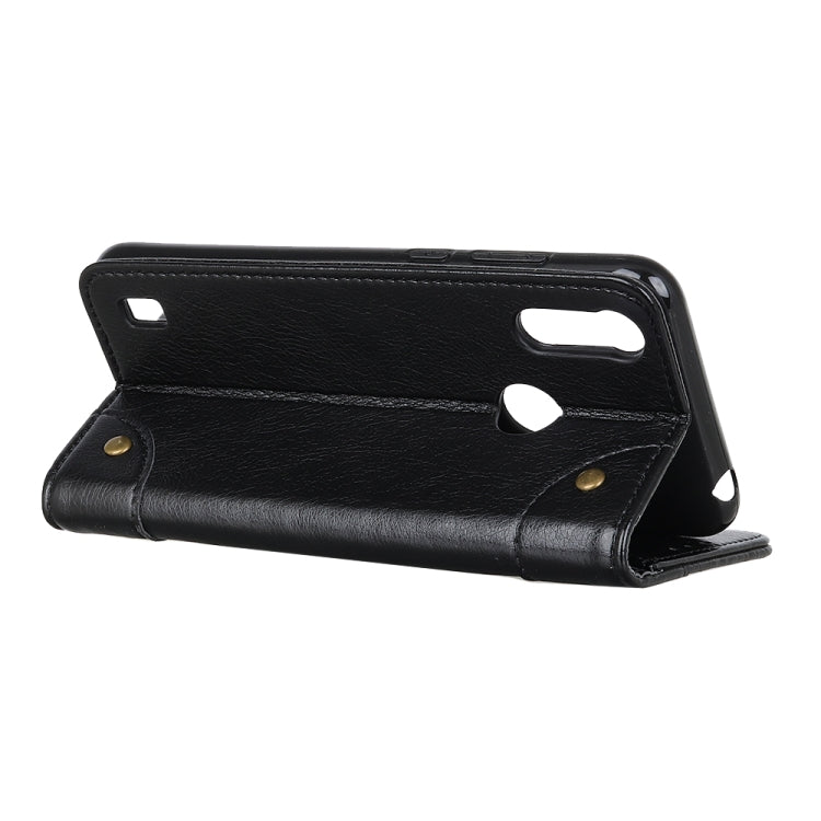 For Motorola Moto E6s 2020 Copper Buckle Nappa Texture Horizontal Flip Leather Case with Holder & Card Slots & Wallet