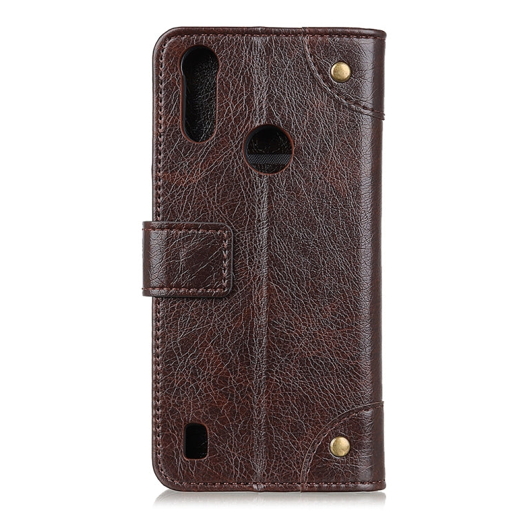 For Motorola Moto E6s 2020 Copper Buckle Nappa Texture Horizontal Flip Leather Case with Holder & Card Slots & Wallet