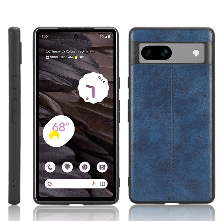 For Google Pixel 7a Cow Pattern Sewing Back Cover Phone Case