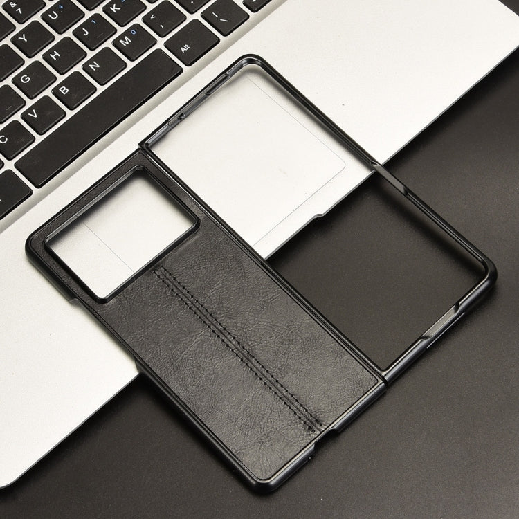 For Tecno Phantom V Fold2 Cow Pattern Sewing Back Cover Phone Case