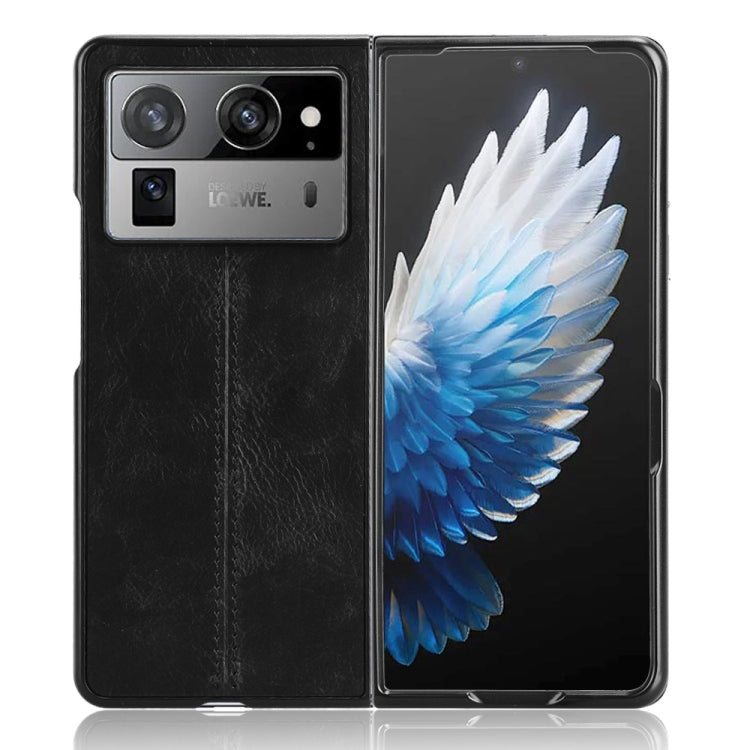 For Tecno Phantom V Fold2 Cow Pattern Sewing Back Cover Phone Case