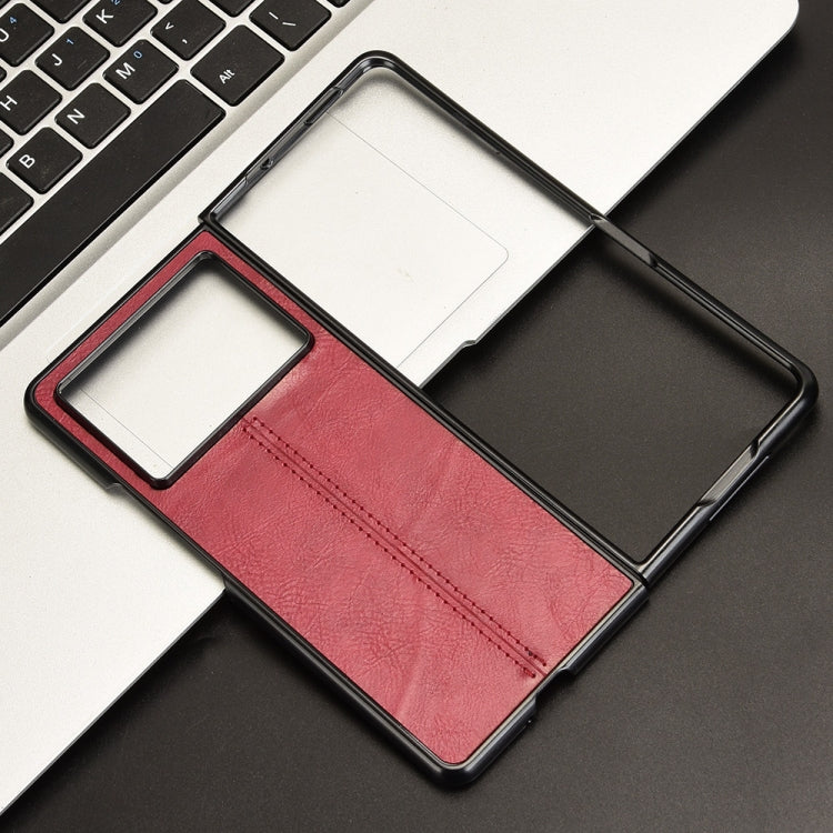 For Tecno Phantom V Fold2 Cow Pattern Sewing Back Cover Phone Case