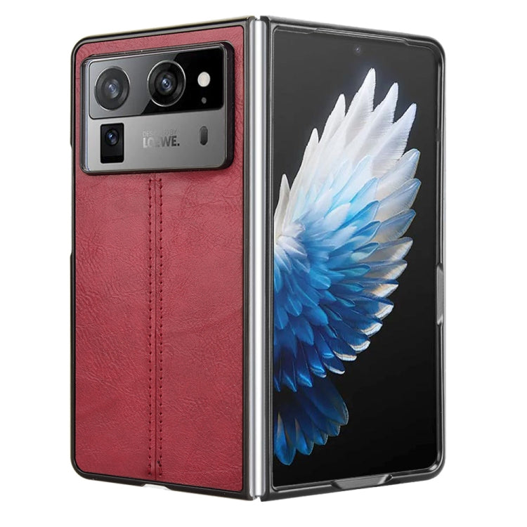 For Tecno Phantom V Fold2 Cow Pattern Sewing Back Cover Phone Case