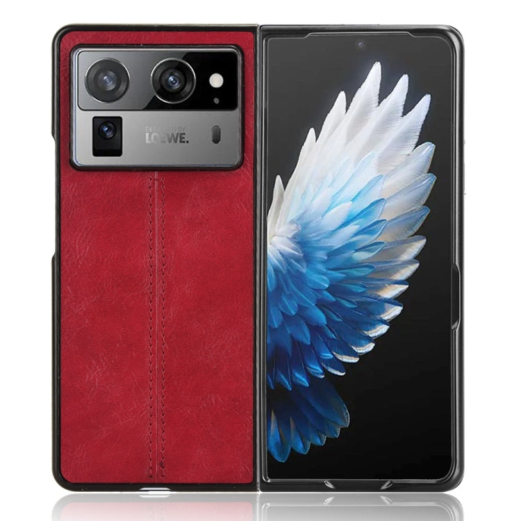 For Tecno Phantom V Fold2 Cow Pattern Sewing Back Cover Phone Case