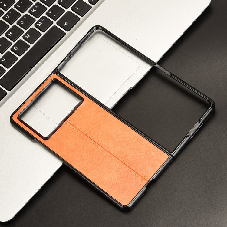 For Tecno Phantom V Fold2 Cow Pattern Sewing Back Cover Phone Case