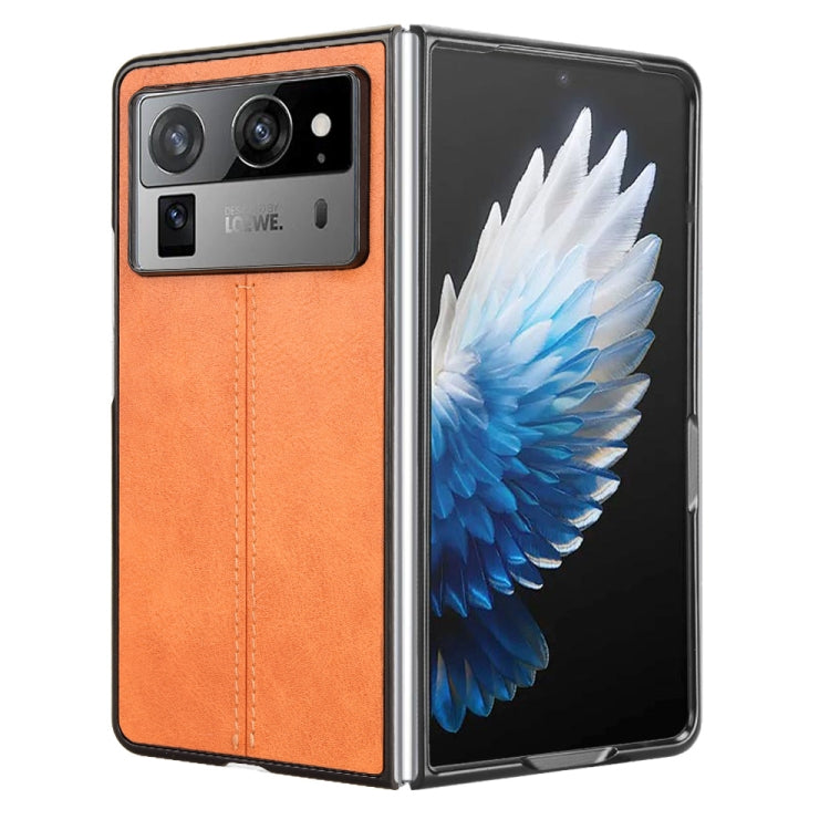For Tecno Phantom V Fold2 Cow Pattern Sewing Back Cover Phone Case