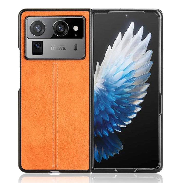 For Tecno Phantom V Fold2 Cow Pattern Sewing Back Cover Phone Case