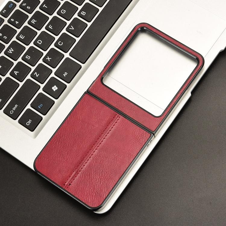 For Tecno Phantom V Flip2 Cow Pattern Sewing Back Cover Phone Case