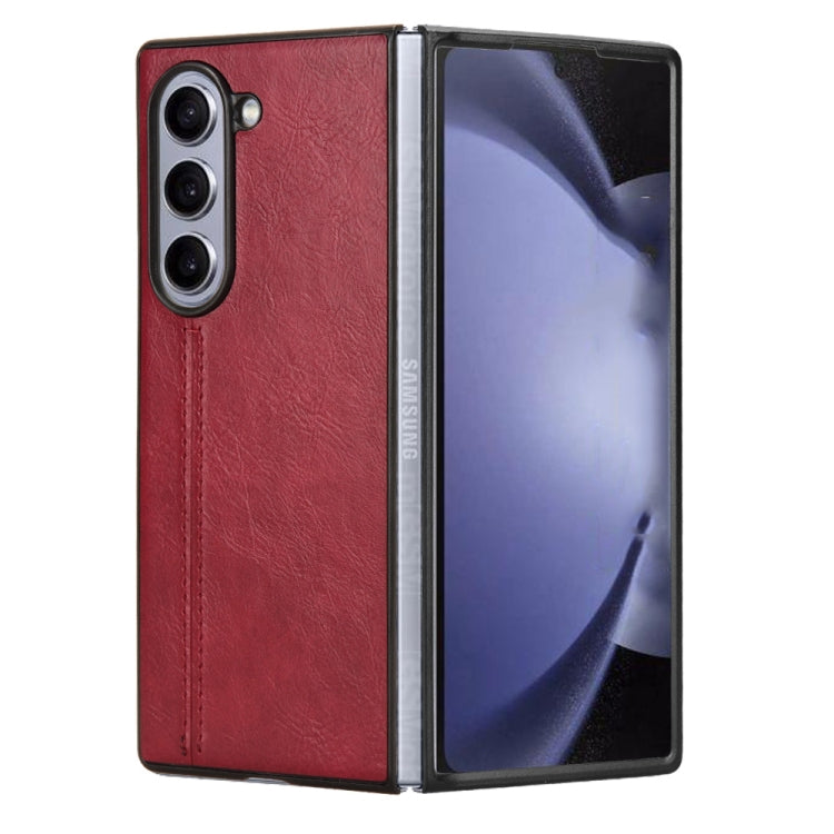 For Samsung Galaxy Z Fold6 Cow Pattern Sewing Back Cover Phone Case