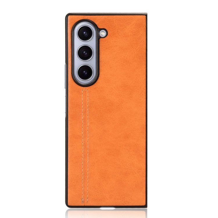 For Samsung Galaxy Z Fold6 Cow Pattern Sewing Back Cover Phone Case