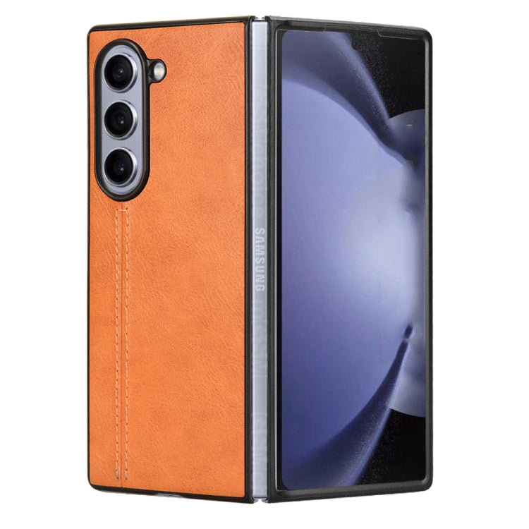 For Samsung Galaxy Z Fold6 Cow Pattern Sewing Back Cover Phone Case