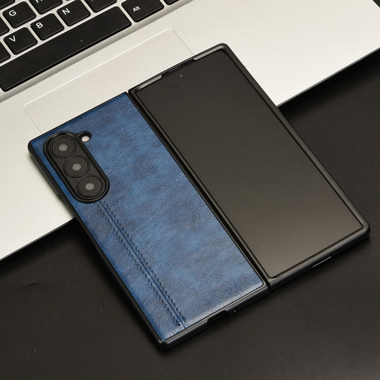 For Samsung Galaxy Z Fold6 Cow Pattern Sewing Back Cover Phone Case