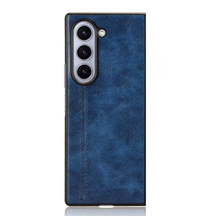 For Samsung Galaxy Z Fold6 Cow Pattern Sewing Back Cover Phone Case