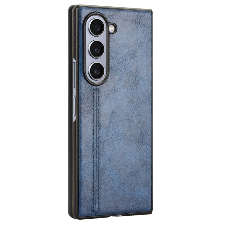 For Samsung Galaxy Z Fold6 Cow Pattern Sewing Back Cover Phone Case