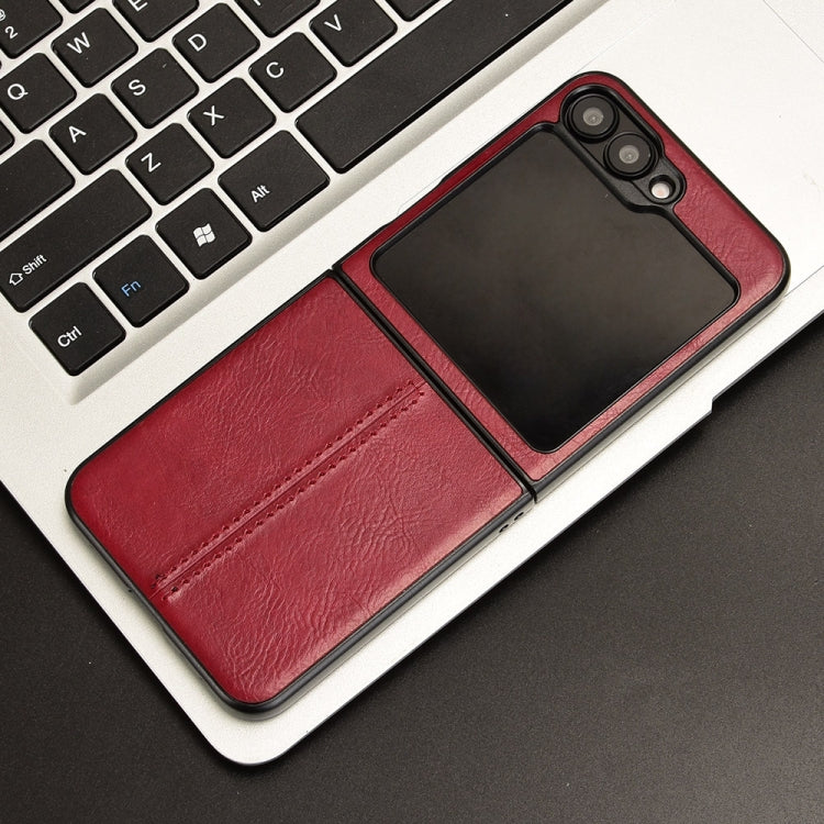 For Samsung Galaxy Z Flip7 FE / Z Flip6 Cow Pattern Sewing Back Cover Phone Case