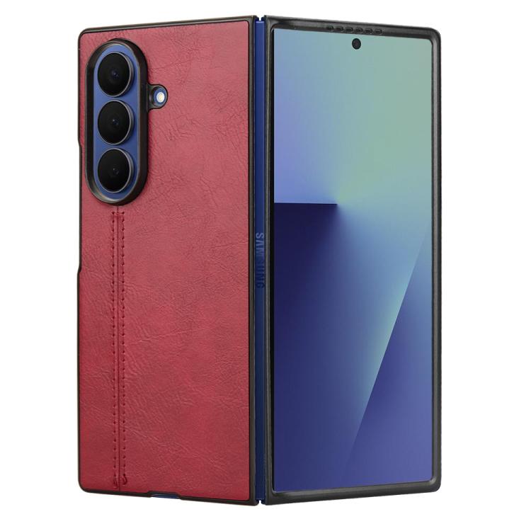 For Samsung Galaxy Z Fold7 5G Cow Pattern Sewing Back Cover Phone Case