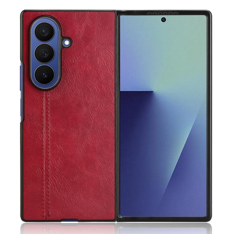 For Samsung Galaxy Z Fold7 5G Cow Pattern Sewing Back Cover Phone Case