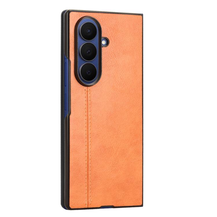 For Samsung Galaxy Z Fold7 5G Cow Pattern Sewing Back Cover Phone Case