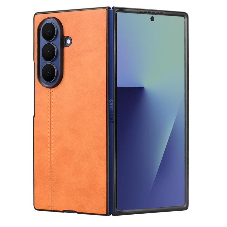 For Samsung Galaxy Z Fold7 5G Cow Pattern Sewing Back Cover Phone Case