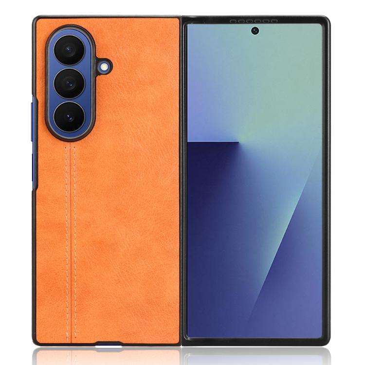 For Samsung Galaxy Z Fold7 5G Cow Pattern Sewing Back Cover Phone Case