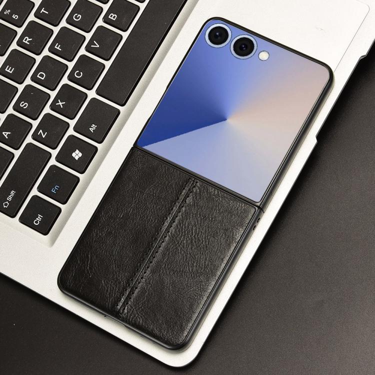 For Samsung Galaxy Z Flip7 5G Cow Pattern Sewing Back Cover Phone Case