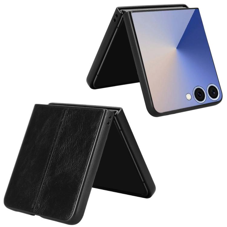 For Samsung Galaxy Z Flip7 5G Cow Pattern Sewing Back Cover Phone Case