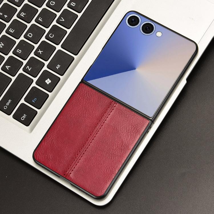 For Samsung Galaxy Z Flip7 5G Cow Pattern Sewing Back Cover Phone Case