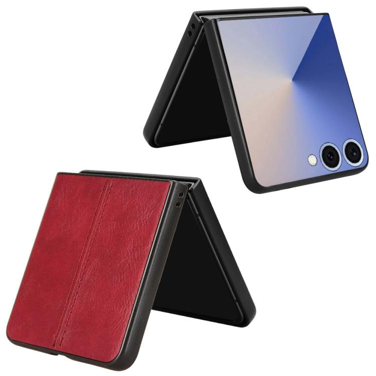 For Samsung Galaxy Z Flip7 5G Cow Pattern Sewing Back Cover Phone Case