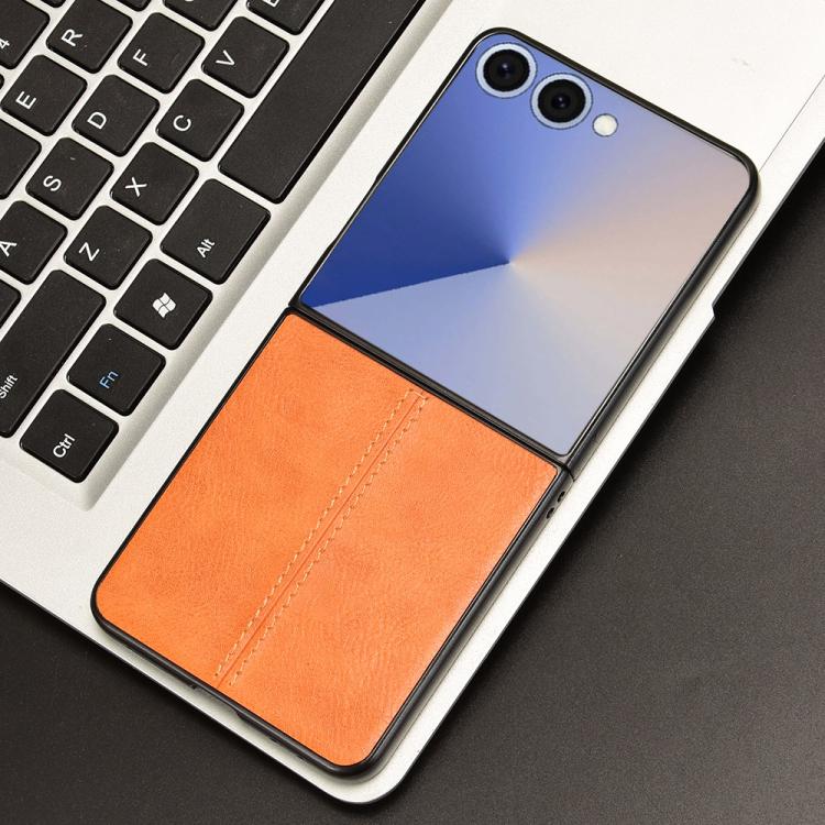 For Samsung Galaxy Z Flip7 5G Cow Pattern Sewing Back Cover Phone Case