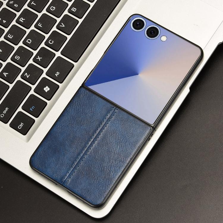 For Samsung Galaxy Z Flip7 5G Cow Pattern Sewing Back Cover Phone Case