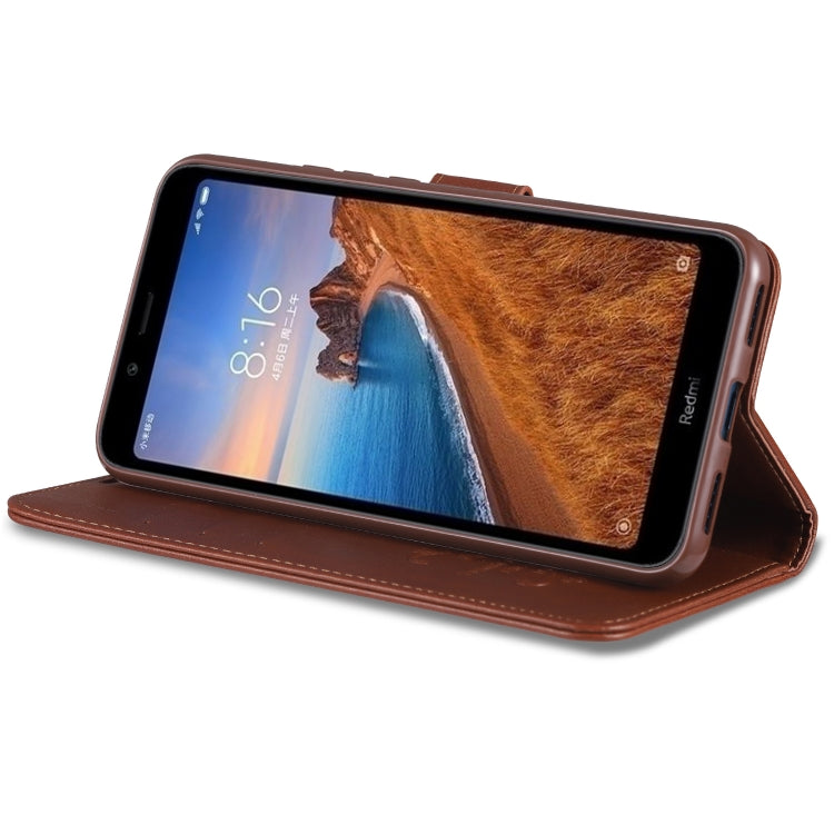 For Xiaomi Redmi 7A AZNS Sheepskin Texture Horizontal Flip Leather Case with Holder & Card Slots & Wallet(Black)